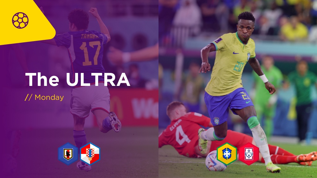 WORLD CUP ULTRA Mon: JAPAN v CROATIA, BRAZIL v SOUTH KOREA
