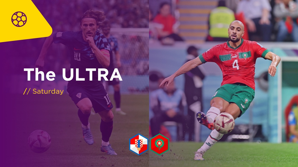 WORLD CUP ULTRA Sat: CROATIA v MOROCCO (Third Place Playoff)
