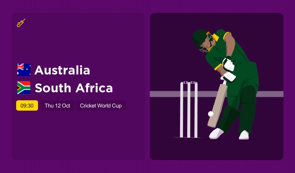 THE EDGE Thurs: Cricket World Cup: AUSTRALIA v SOUTH AFRICA