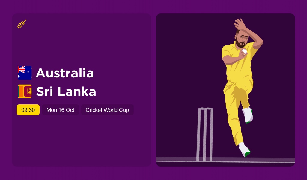 THE EDGE Mon: Cricket World Cup: AUSTRALIA v SRI LANKA
