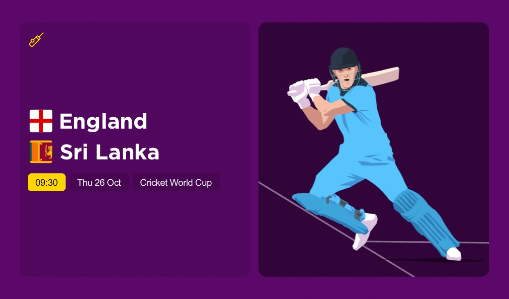 THE EDGE Thurs: Cricket World Cup: ENGLAND v SRI LANKA