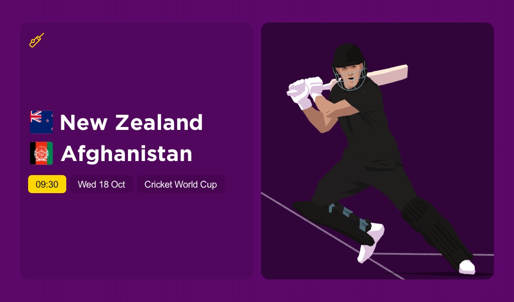 THE EDGE Weds: Cricket World Cup: NEW ZEALAND v AFGHANISTAN