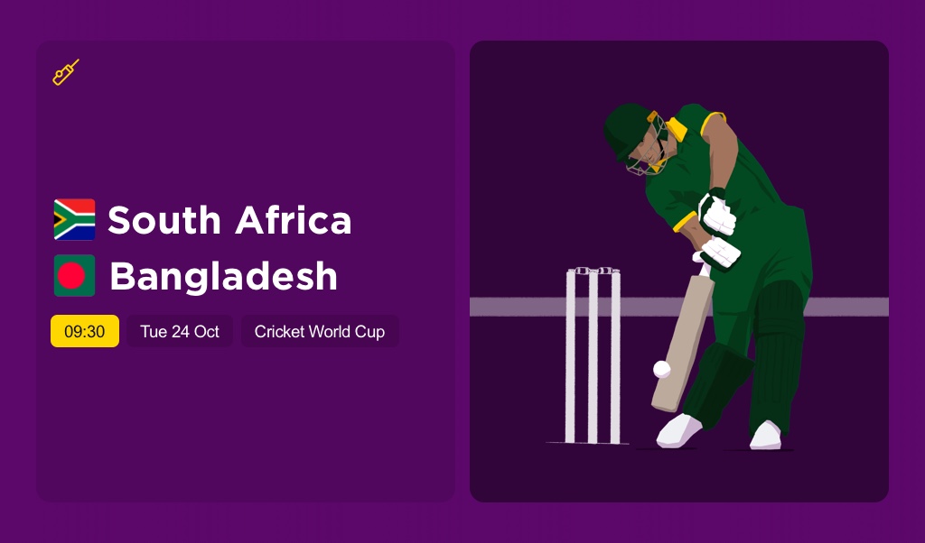THE EDGE Tues: Cricket World Cup: BANGLADESH v SOUTH AFRICA