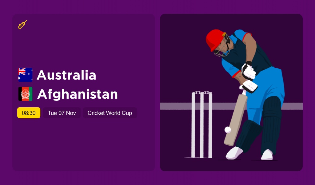 THE EDGE Tues: Cricket World Cup: AFGHANISTAN v AUSTRALIA