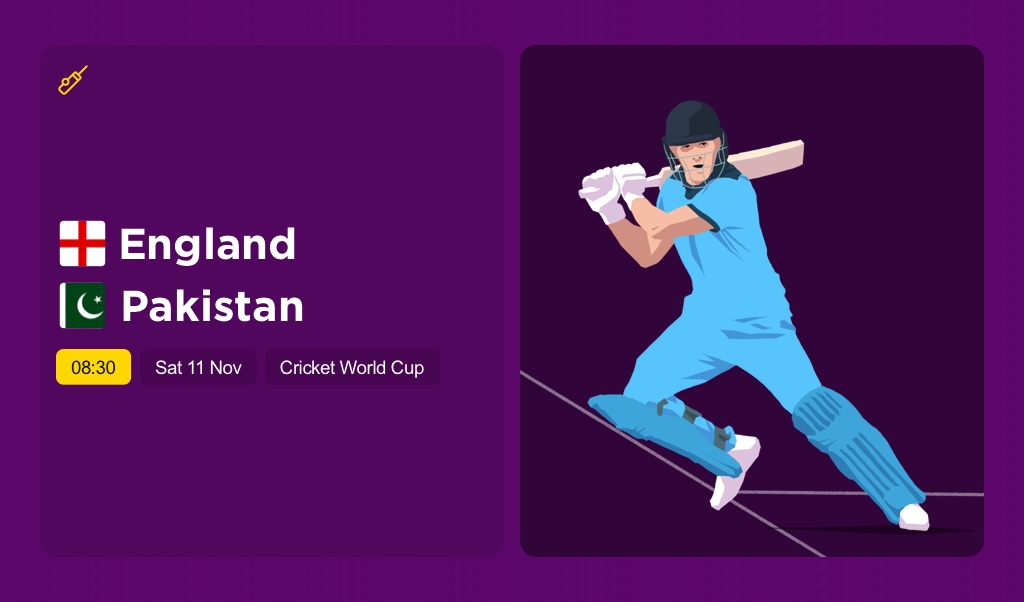 THE EDGE Sat: Cricket World Cup ENGLAND v PAKISTAN
