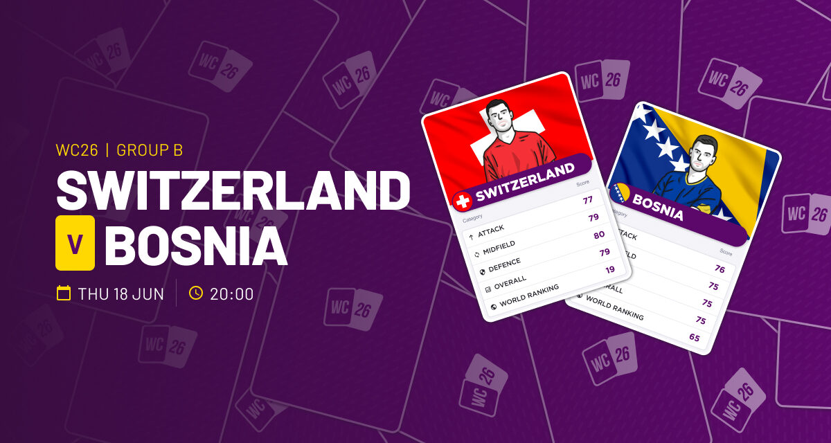 THE ULTRA Thurs: Switzerland v Bosnia-Herzegovina WORLD CUP GROUP B
